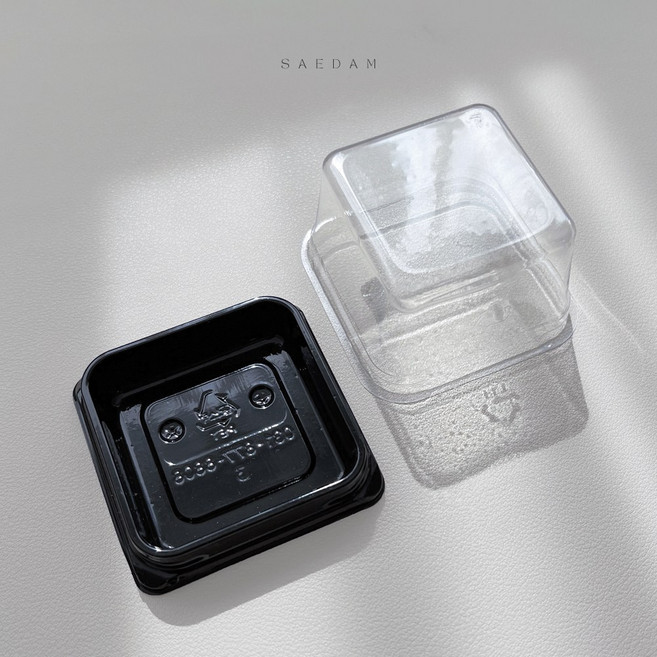 새담 화과자 케이스 1구(흑색) 100개 / 앙금쿠키 양갱 선물 포장 용기, 흑색