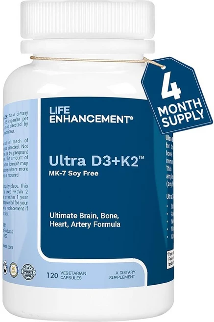 Life Enhancement 비타민 D3 K2 2000iu 근육 및 뇌 건강 지원 - D3 K2 보충제는 면역 및 심혈관 지원에 도움이 됩니다 - 미국 제조 (채식주의자 캡, Life Enhancement 비타민 D3 K2 200 - 쿠팡