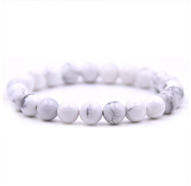 신체 안정 균형 힐링 차크라 천연 원석 팔찌 백송석
