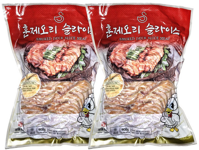훈제오리슬라이스 800g, 2개