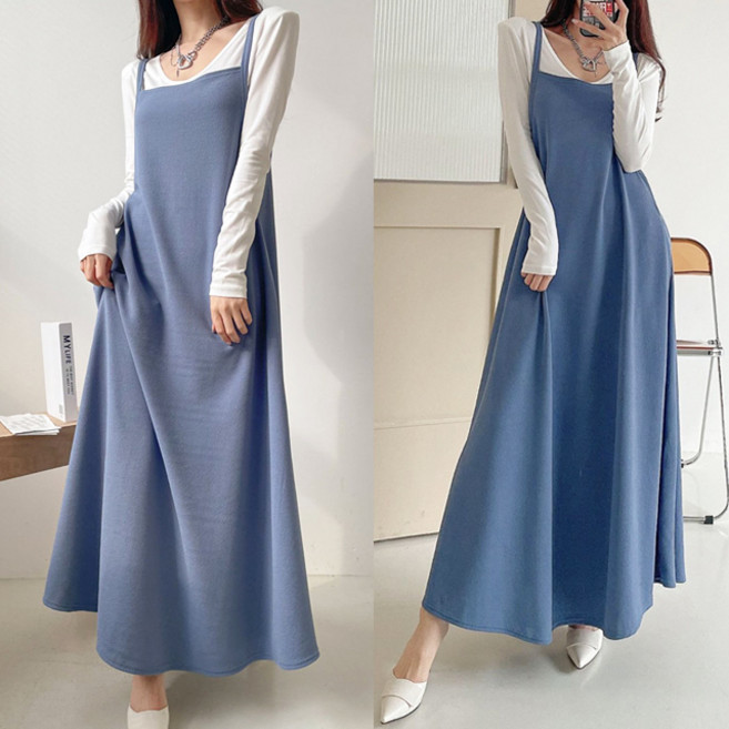 엘리즈데이 빅사이즈훌나시원피스 끈나시원피스 롱원피스 뷔스티에 멜빵원피스 빅사이즈원피스