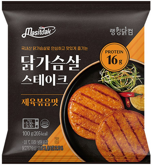[랭킹닭컴] 맛있닭 닭가슴살 스테이크 제육볶음맛, 20개, 100g