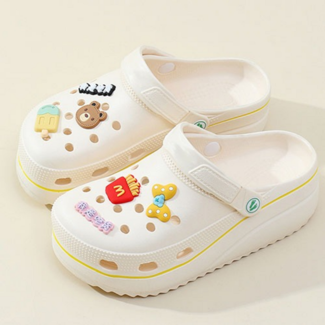 재리니 여성 EVA 파스텔 큐티 곰돌 통굽 아쿠아 키높이 슬리퍼 네일샵 미용실 사무실 실내화 RS-S004