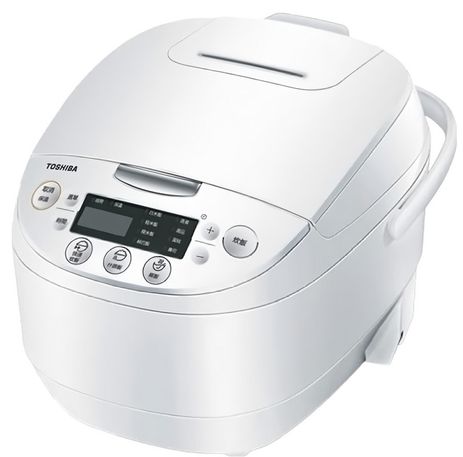 TOSHIBA 東芝 1.8L 電子鍋 上蒸下煮 10人份 厚釜 隱藏式把手 日本監製 能源效率第3級 白色 RC-18DHNTW
