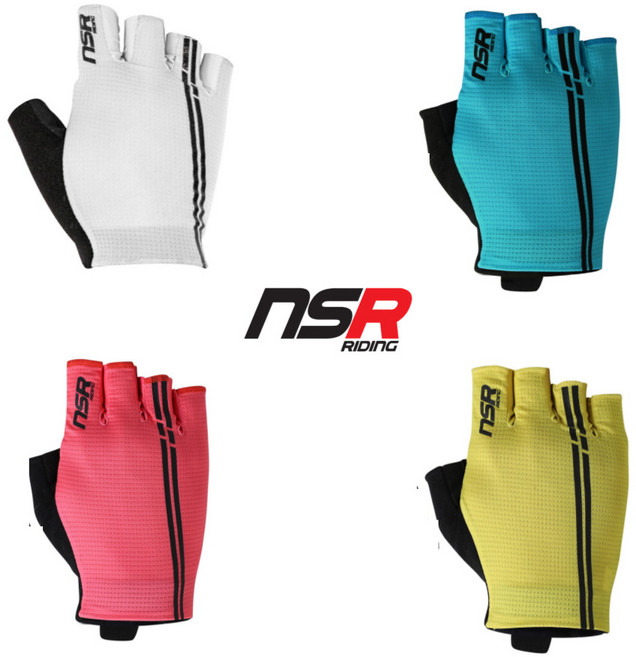 NSR 플래시 라이트핏 글러브 남녀공용 자전거 반장갑, 화이트, 1개
