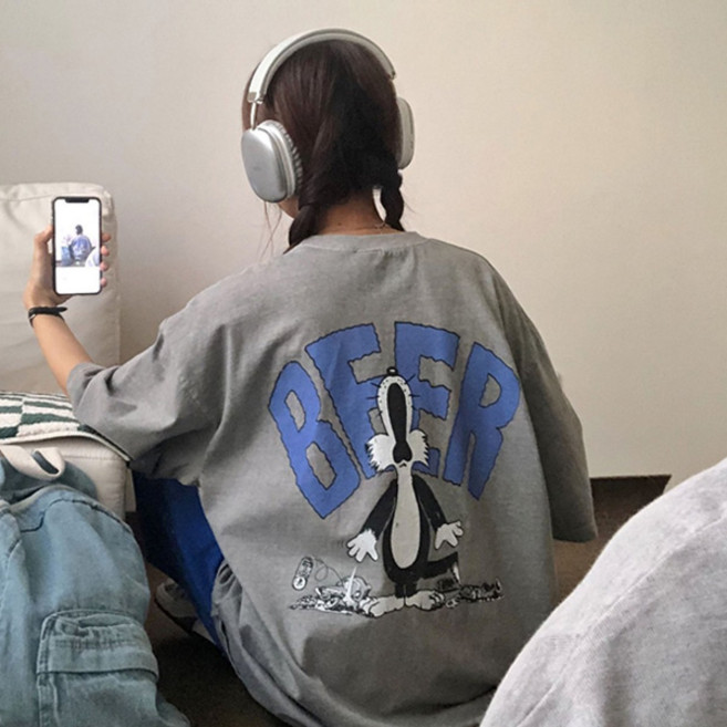 마이쏭 남여공용 프리미엄원단 비어백나염피그먼트티 워싱티 박스티