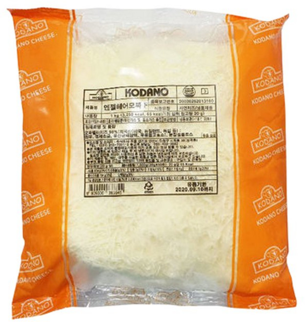 냉동포장 코다노 1kg 눈꽃치즈 99%자연피자치즈, 1개