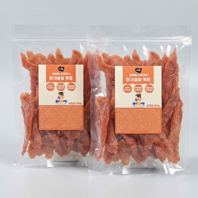 아침애 대용량 강아지 수제간식, 2개, 300g