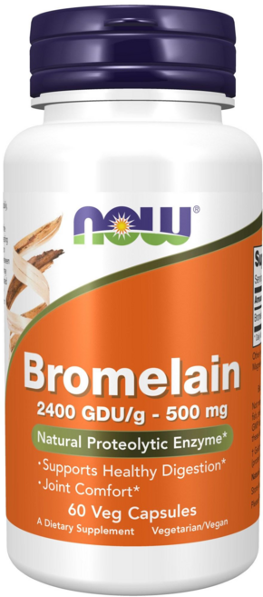 NOW Foods 鳳梨酵素素食膠囊 500mg, 60顆, 1罐