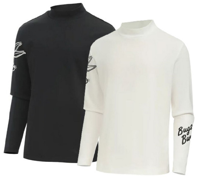 디즈니골프 남성 벅스버니 소매 하프넥 티셔츠 골프 일상 겸용 반폴라티 SN7MTS016