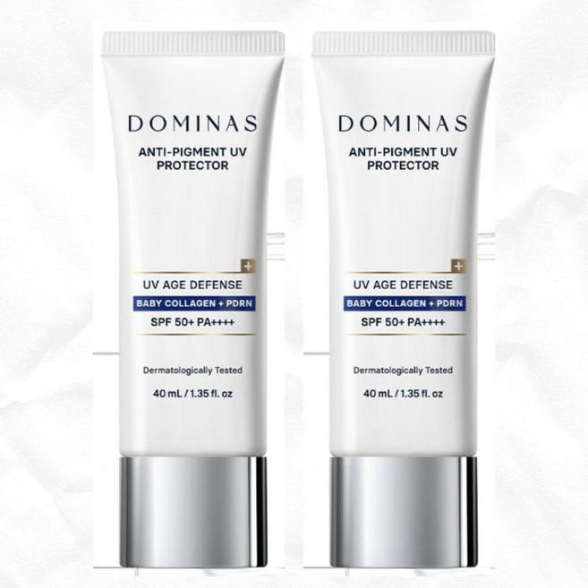 도미나스 UV AGE 디펜스 썬크림 40ml 2개입 PDRN 베이비 콜라겐, 1개, 80ml