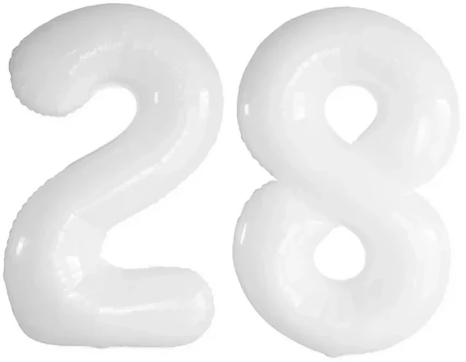 쿠쿠스토어 32인치 흰색 헬륨 호일 숫자 풍선 12345789 10 세 성인 어린이 축하 파티 장식 품 ﻿, 01 32인치, 01 번호, 25 number-28