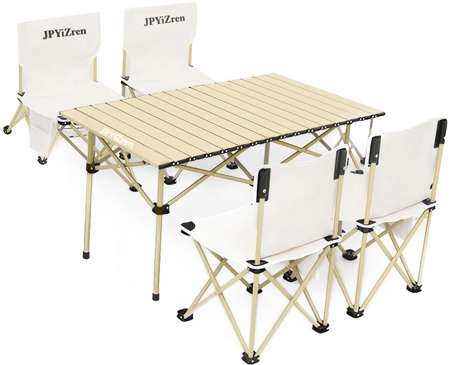 아웃도어 테이블 의자 세트 초경량 접이식 폴딩 캠핑 테이블, 화이트