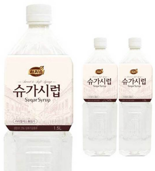 커피시럽 /동서 리치스 슈가시럽 + 펌프, 3개, 1.5L