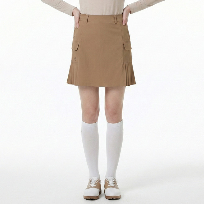 [보그너] 여성 사이드 플리츠 스커트 CAMEL