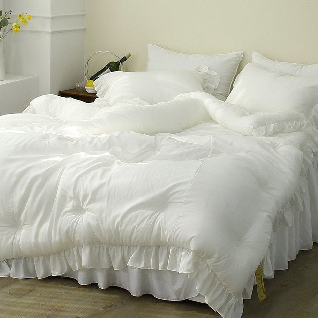 국내생산 프릴 디자인 100% 렌징 모달 사계절 차렵이불 단품 세트 알러지케어 침구