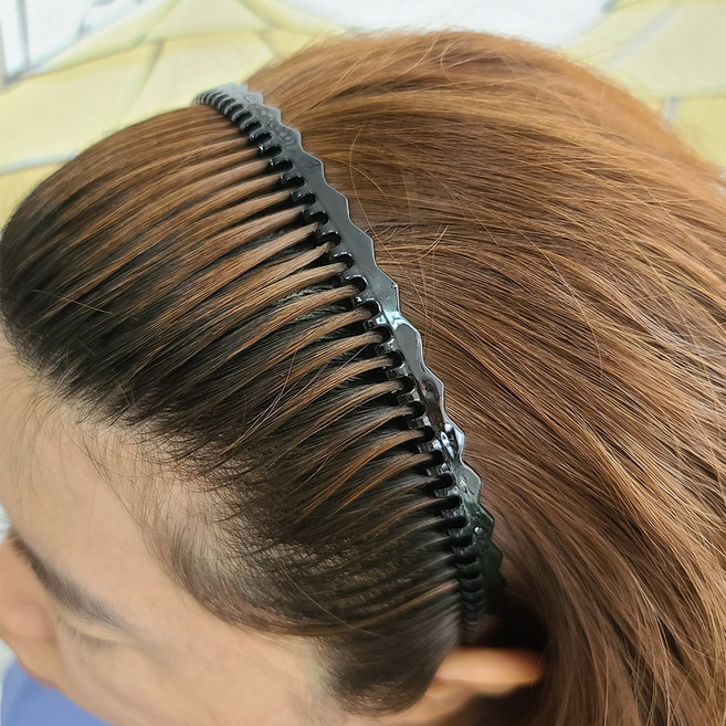 인조이박스 안아픈 플라스틱 빗살 얇은 남자머리띠 헤어밴드 운동 스포츠 YUCH02