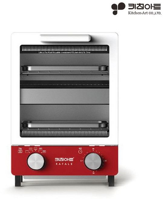 키친아트 라팔 2단 미니오븐 레드 가정용 베이킹 자가설치, KAEO-A1000GH