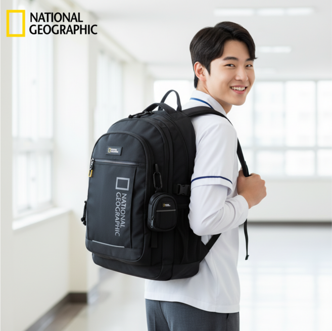 [백화점정품] 내셔널지오그래픽 백팩 책가방 학생 가방 중등 고등 노트북수납 신학기 보조가방 에스위즈