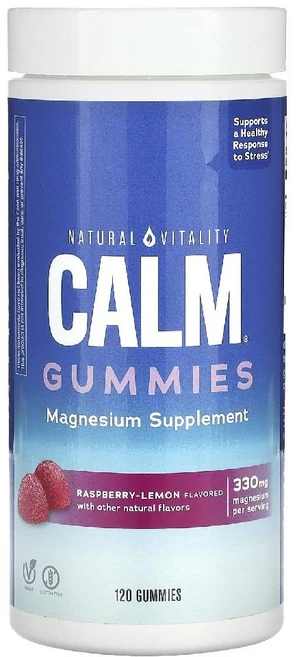 내추럴 바이탈리티 CALM 마그네슘 라즈베리-레몬 구미젤리 120개(1개당 82.5mg), 1개 - 쿠팡