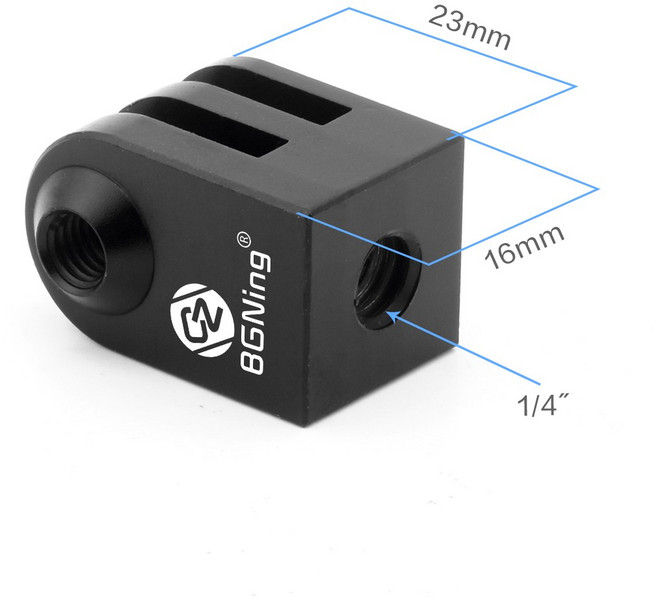 알루미늄 삼각대 금속 어댑터 1/4 인치 M6 CNC 합금 마운트 고프로 12 11 10 9 8 7 SJCAM 샤오미 YI 액세서리, 1) 1 4 Hole - 범용, 1개
