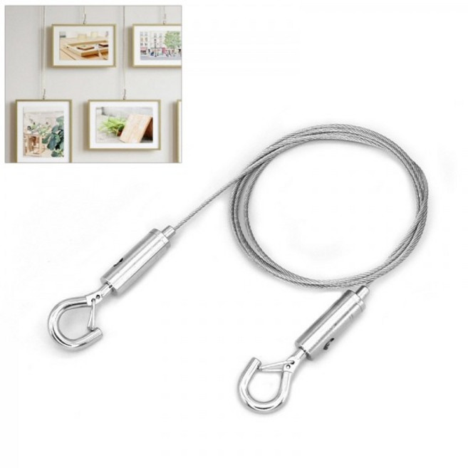 아이베란다 액자걸이 그림 와이어 벽걸이 후크, 1M, 1개, 실버
