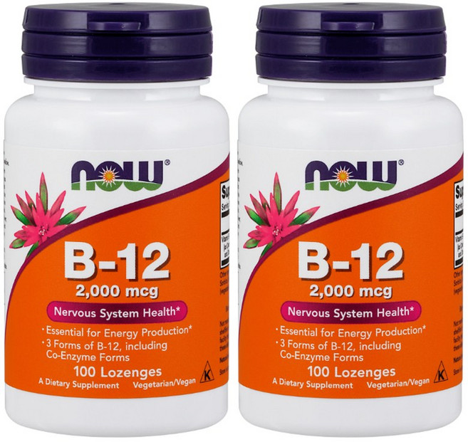 나우푸드 비타민 B-12 2000mcg 로젠지, 100정, 2개