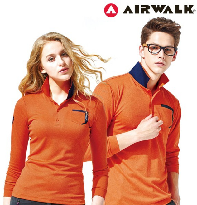 에어워크 남녀 긴팔 카라티셔츠 4014 오렌지