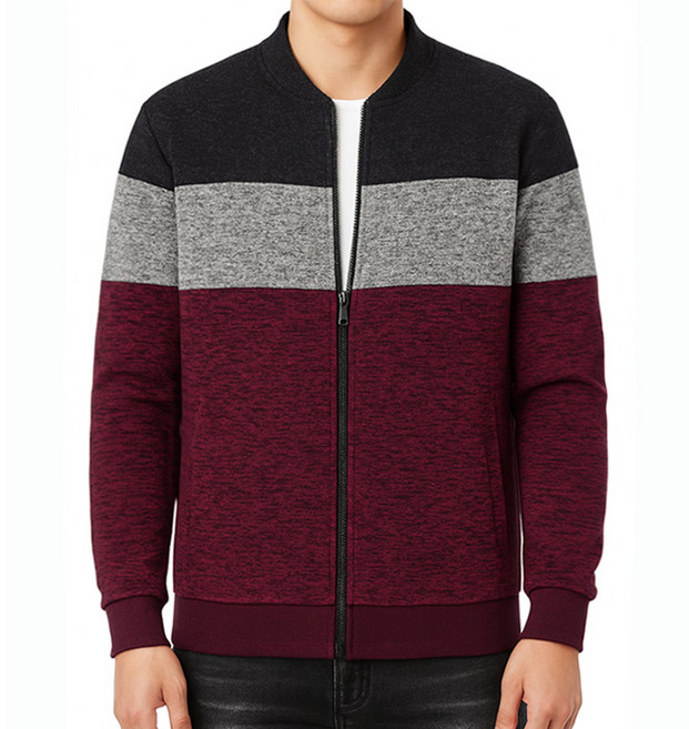 JBOOM 남자 삼색 집업 가디건 니트