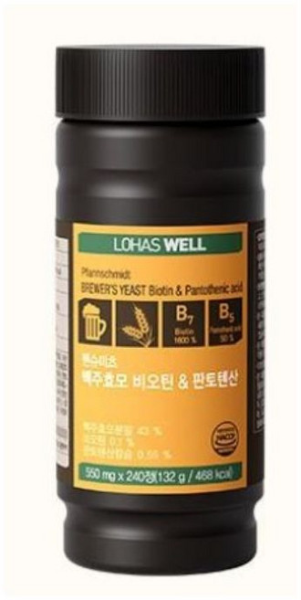 로하스웰 독일 맥주효모 비오틴 판토텐산, 1박스, 240정