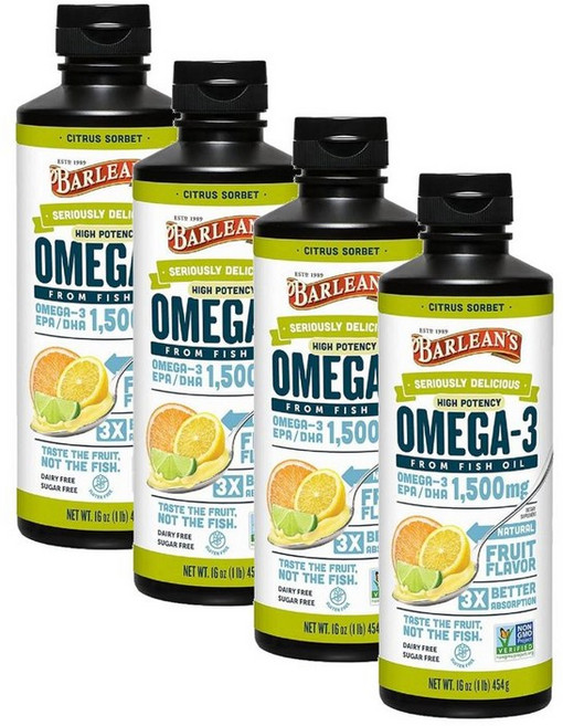 발린스 액상 오메가3 시트러스 셔벗 Barleans Citrus Sorbet Omega3 Fish Oil, 4개, 454g