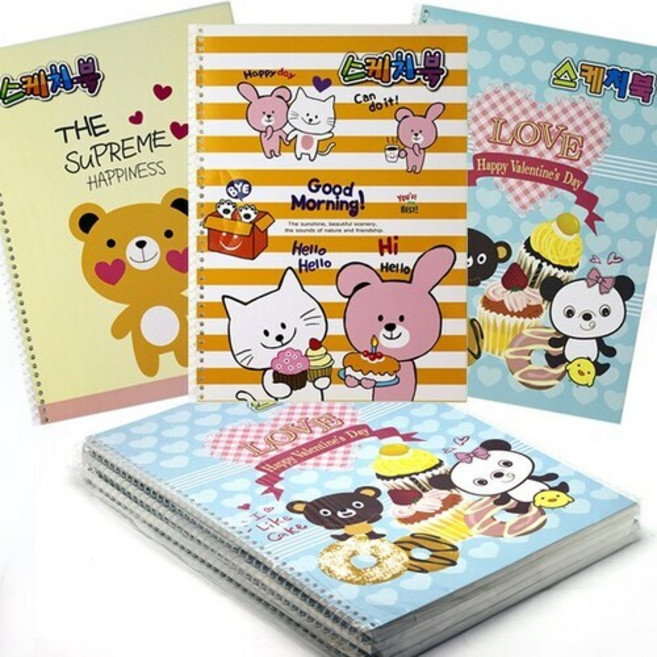 초이문구 2000스케치북(5권) 초등스케치북 학용품, 8절, 10매