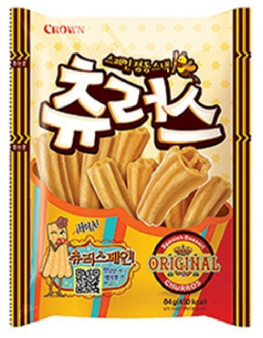 크라운 스페인 정통스낵 츄러스, 84g, 24개