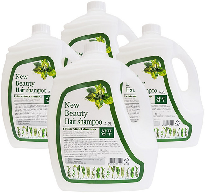 뉴뷰티 샴푸 4.2kg 업소용 호텔용 사우나 대용량, 4개, 4.2L