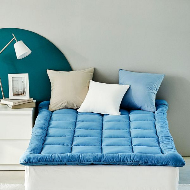 모던하우스야탑점푹신한 소프트워싱 싱글 토퍼 블루 CV2222014