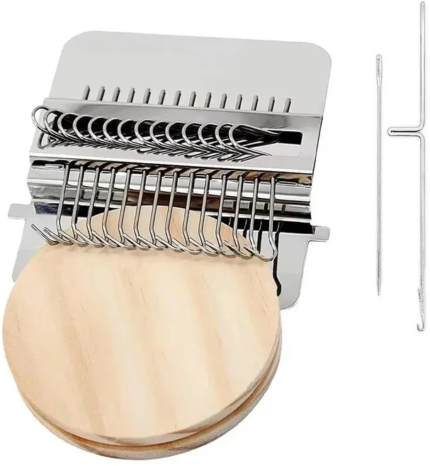 나무 프레임 미니 직조기 12/14 후크 미니 사이즈 소형 직조기 소형 프레임 DIY 수공예 직조 키트 가정용, 03 14Hooks no Needle