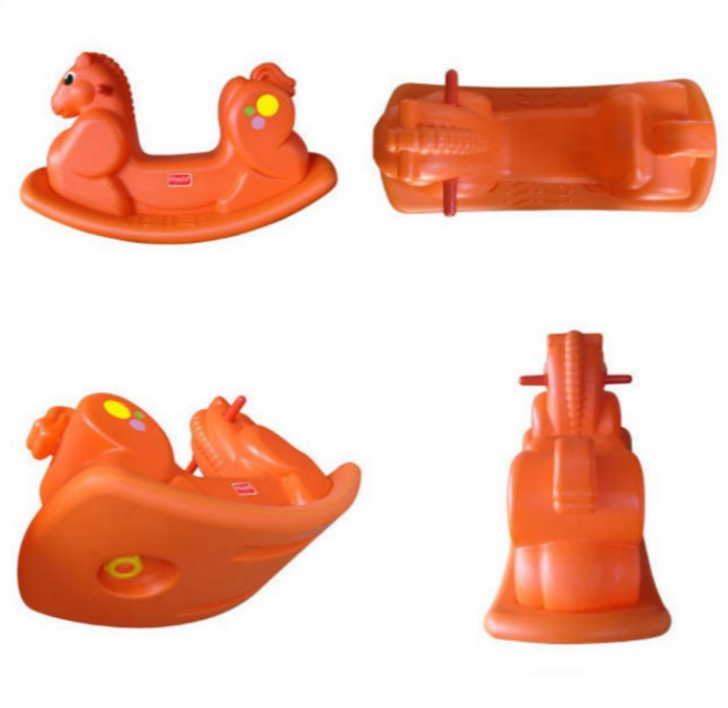 쿠쿠토이즈 흔들말타기 유아 신체발달 놀이 오렌지 색상, 1개
