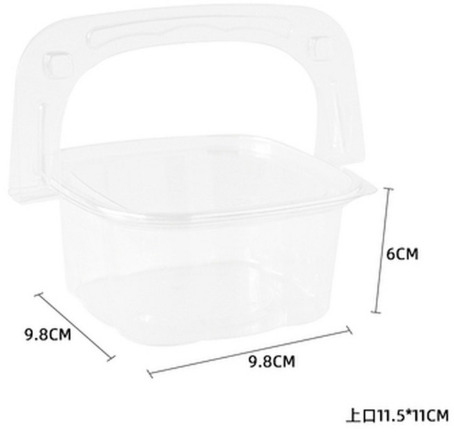 손잡이 일체형 일회용 사각 7인치 박스 조각 가능 매트 케이크포장 카세롤 티 수 핑크