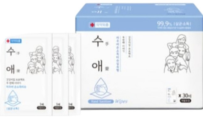 자우버 수애 손 소독 티슈 리필형 30매 1팩, 30개입, 1개