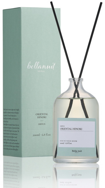 벨라누이 히노끼 편백 편백나무 실내 화장실 원룸 우디향 디퓨저 방향제 200ml, 블랙, 1개