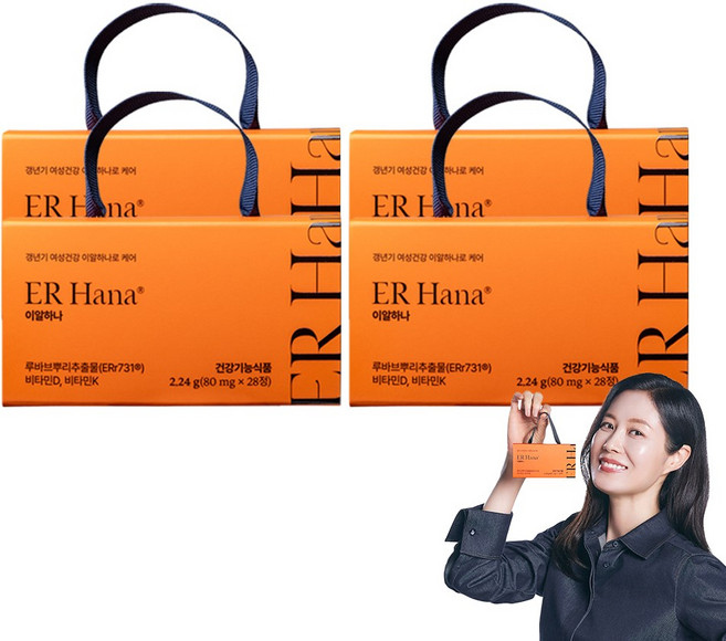 이알하나 ERr731 여성 갱년기 영양제, 4개, 28정
