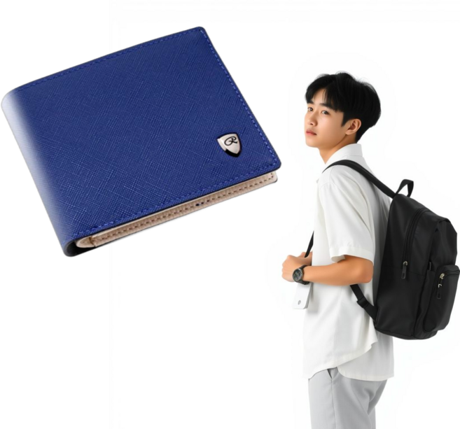 지폐동전카드수납 남학생지갑 반지갑 가죽 남자 중학생 고등학생 10대 청소년