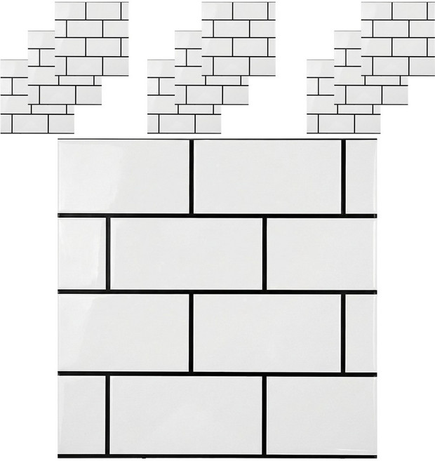 루메이크 벽에 붙이는 방수 타일 시트지 10개, 브릭화이트