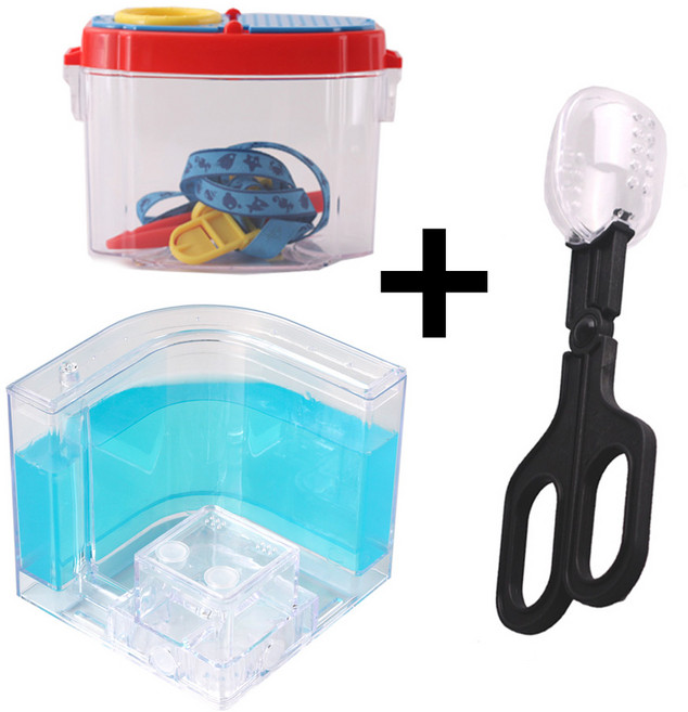 개미키우기 3종 풀세트 곤충채집통 개미하우스 곤충채집게 여왕개미 앤트사육장, 1개, 혼합