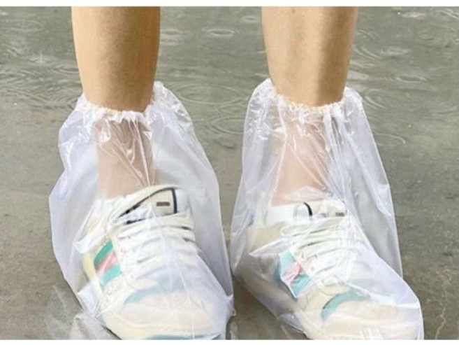 防雨鞋套 防水耐磨止滑鞋套 男女適用, 2.透明短版(單隻)32.5*36.5c