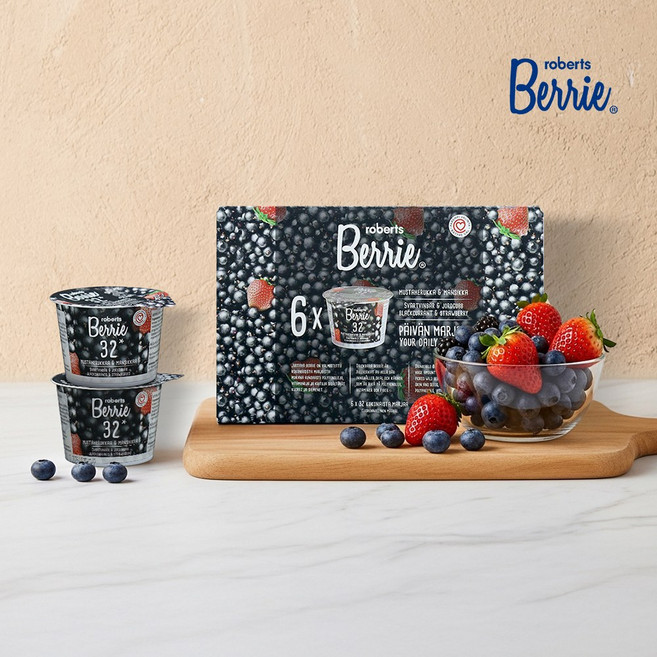 로버츠베리에 야생 블랙커런트&스트로베리 1box(100ml x 6팩), 6개, 100ml