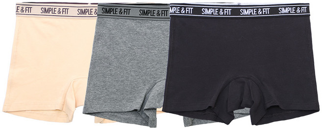 모노토노 내츄럴코튼 여성 사각드로즈팬티 3매/내 피부에 순한 면소재/무시접봉제