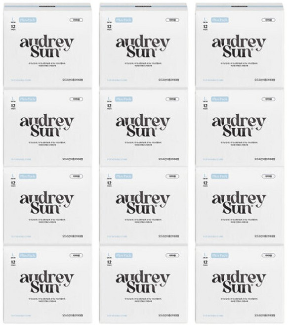 오드리선 더블코어 순면 생리대 TCF 비건 대형 12p X 12팩, 12개입