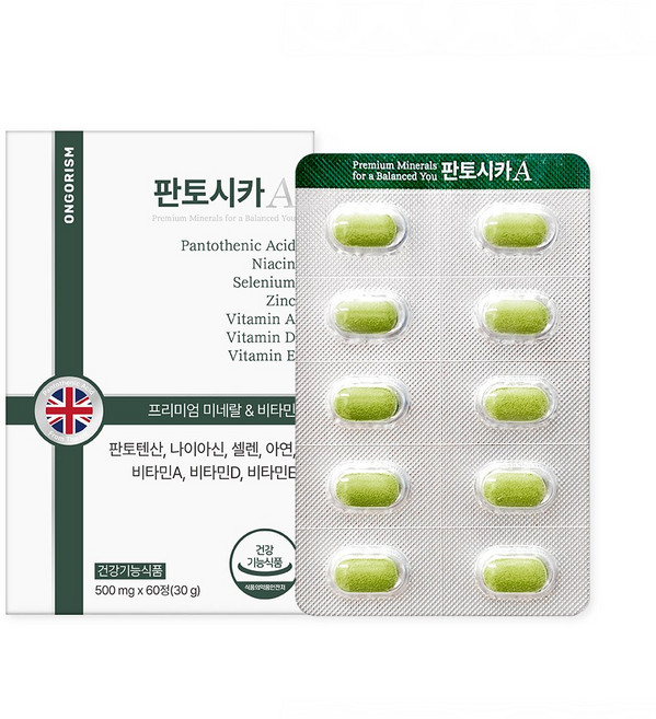 온고리즘 판토시카A 피부 면역력 비타민 판토텐산, 1박스, 60정
