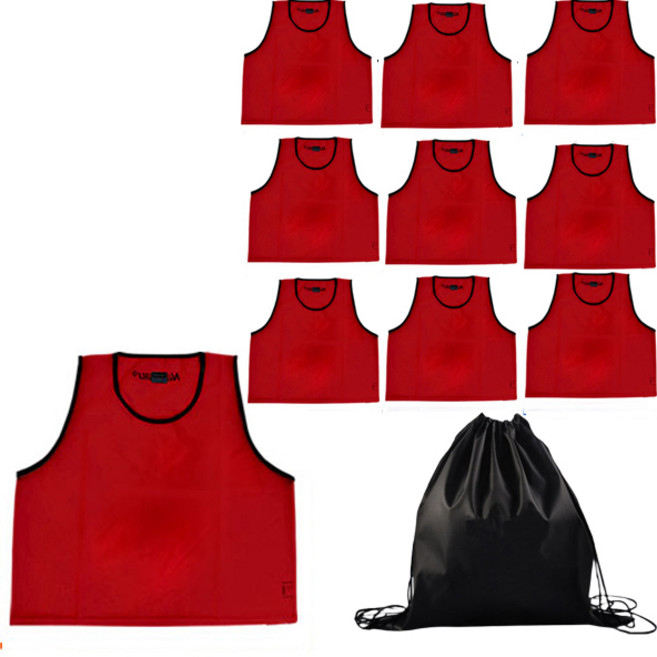 낫소 성인용 축구 풋살 농구 배구 스포츠 팀조끼 10개입 투센파우치